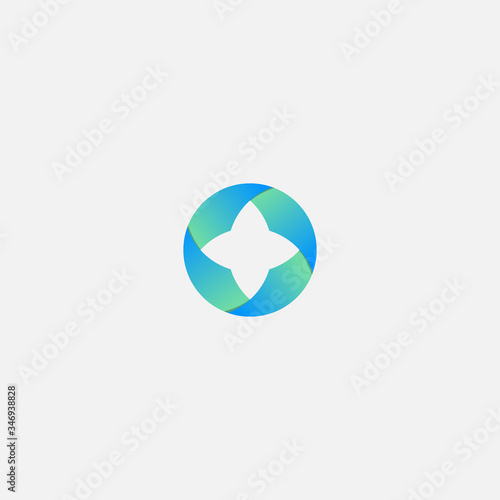 logo health symbol and circle with a simple design