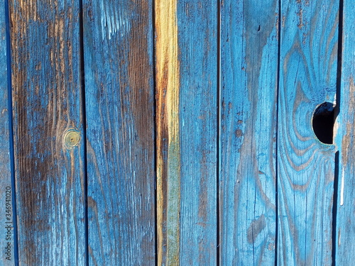 Blue, wood background, Vintage timber texture