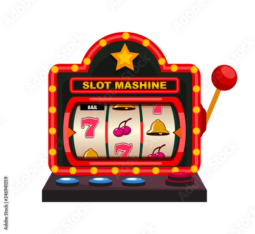 Casino slot machine isolated on white background