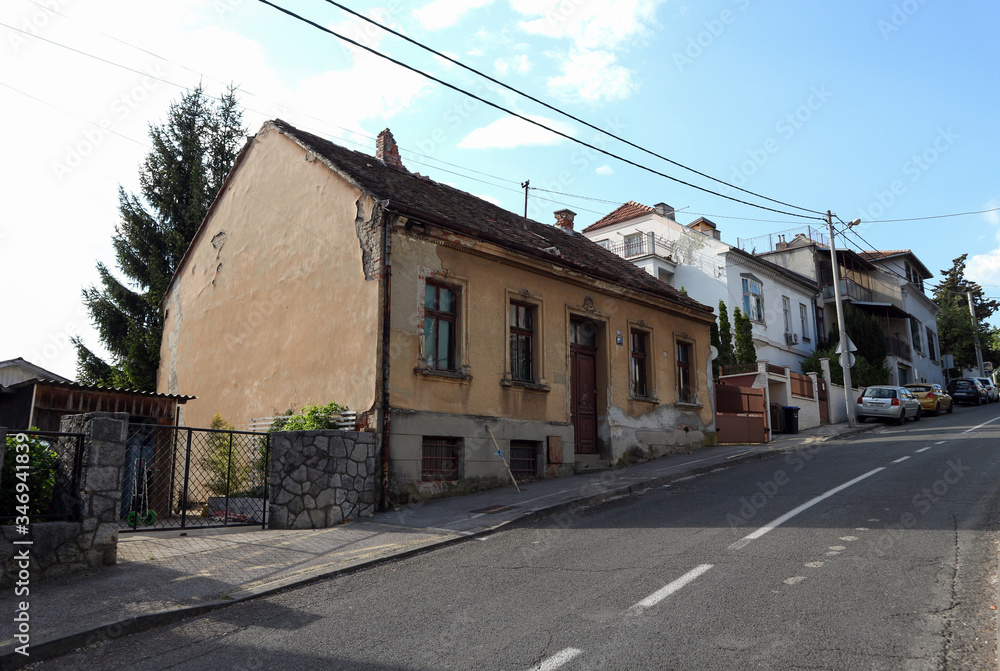 Family houses in Zagreb, damaged after strong earthquake that hit the city. House in picture suffered damage on the facade, roof and both of the chimneys were completely or partly broken off