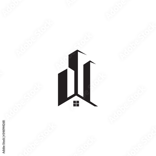 Fotografie Minimalist real estate, house, business logo design template, house, building logo design template