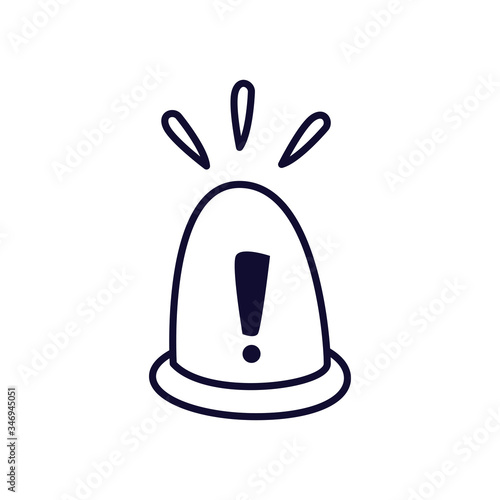 Alarm lamp line style icon vector design