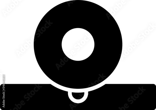 Black Otolaryngological head reflector icon isolated on white background. Equipment for inspection the patient's ear, throat and nose.  Vector Illustration