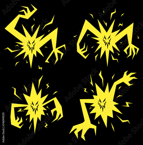 Electricity Evil Cartoon Character