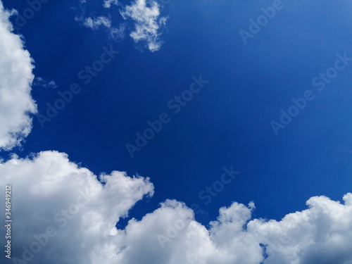 Blue sky with white clouds with a place for text