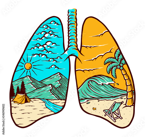 natural lung illustration