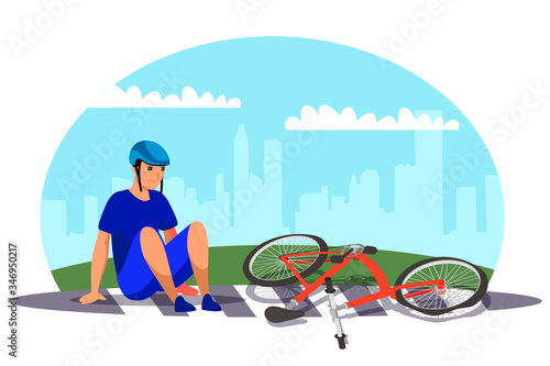 Vector character illustration traffic accident