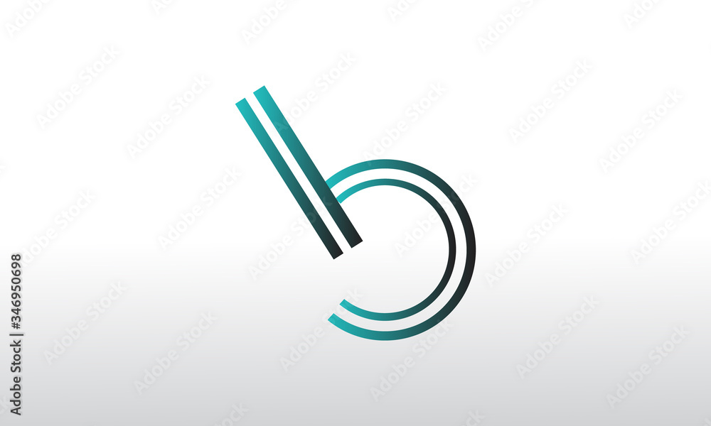 B logo blue arrow icon on metal internet button