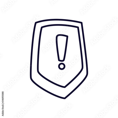 Alarm banner line style icon vector design