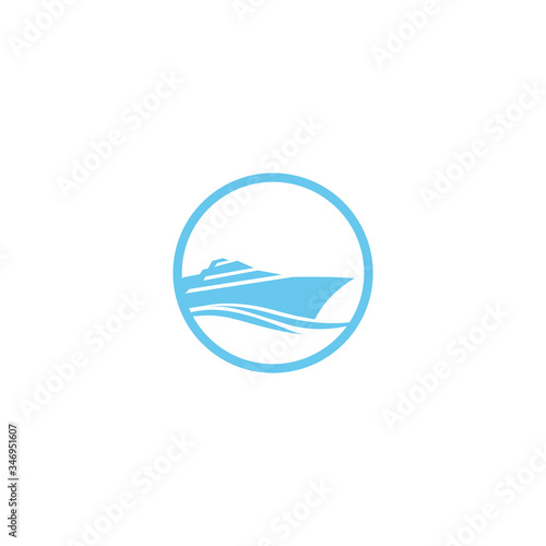 Ship logo, nautical sailing boat conceptual vector design