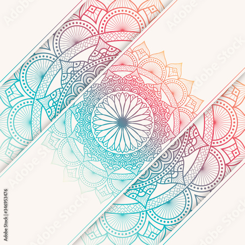 Colorful luxury mandala background with golden arabesque pattern Arabic Islamic east style