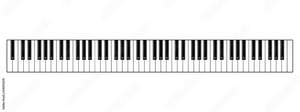 Realistic piano keys. Musical instrument keyboard. Vector illustration. Realistic piano keys. Musical instrument keyboard. Vector illustration.