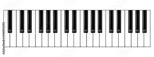 Realistic piano keys. Musical instrument keyboard. Vector illustration.