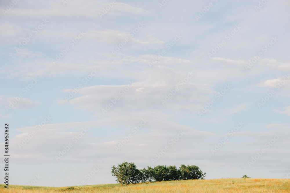 Obraz premium landscape with blue sky and clouds