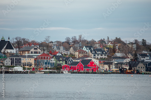 Colorful buildings in beautiful town of Lunenburg in Nova Scotia, Canada