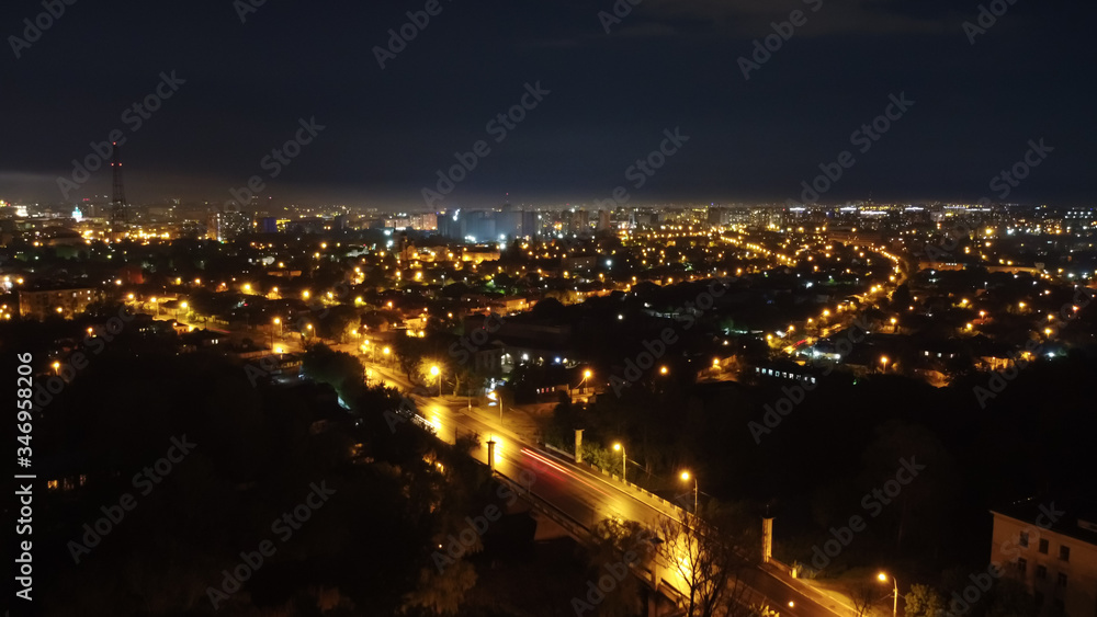 Panoramic shows beautiful night city Panoramic shows beautiful night city