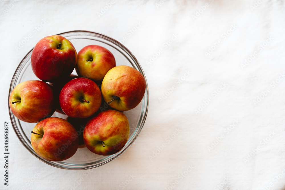 apple in bowl flat apple in bowl flat