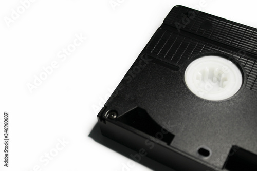 Old videotapes on a white background