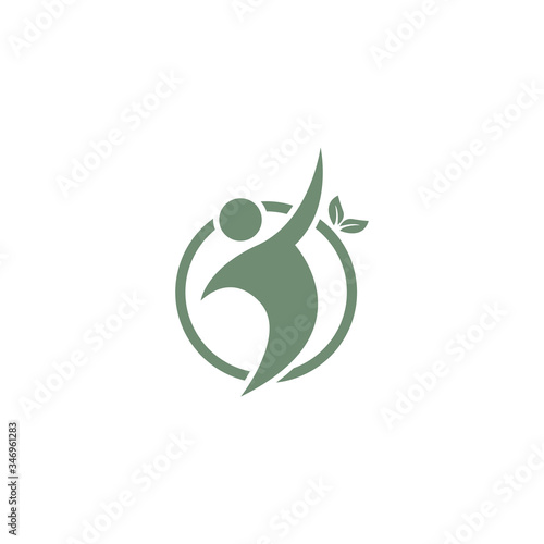 Abstract human logo. Can use for your design elements, website icons, application icons, UI, and More. Medical or health care center logo design concept.