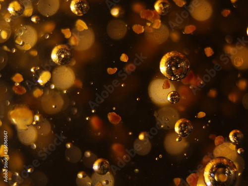 Gold balls bubbles abstract macro different ways colors