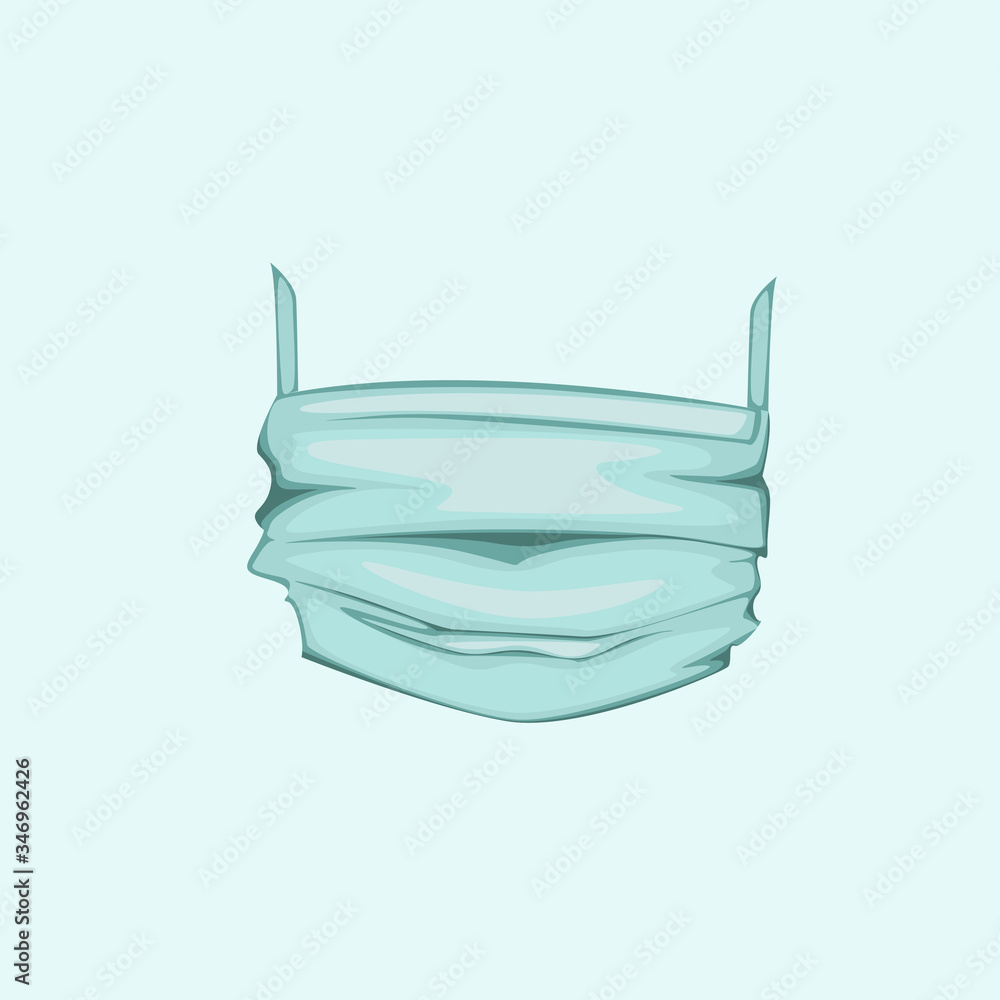 Vector illustration of surgical mask or face mask. Vector illustration of surgical mask or face mask.