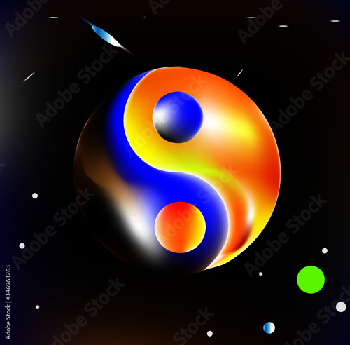yin yang symbol multicolor