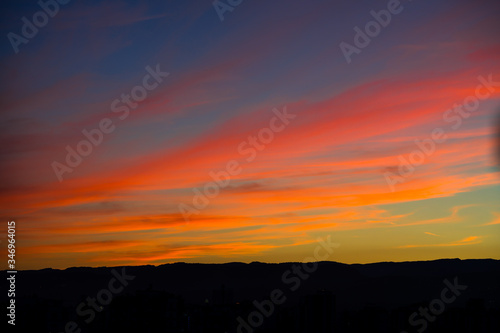 sunset in the mountains