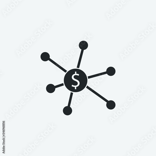 Money connection vector icon illustration sign
