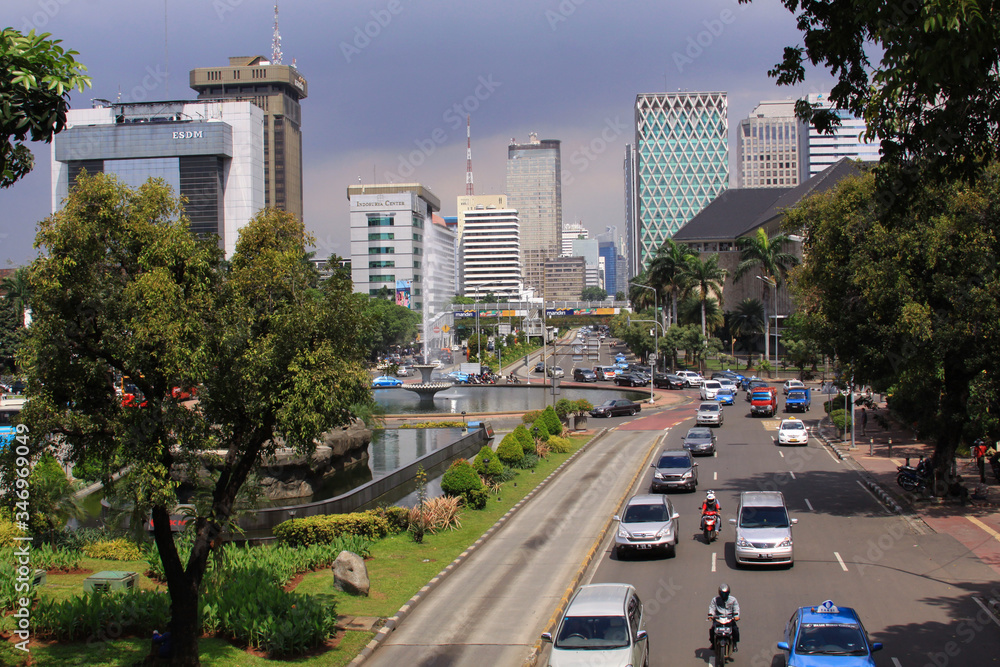 Jalan Medan Merdeka, in Jakarta on a sunny day