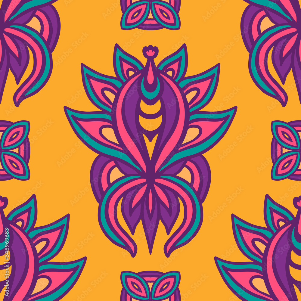 Abstract colorful festive ethnic geometric tribal pattern