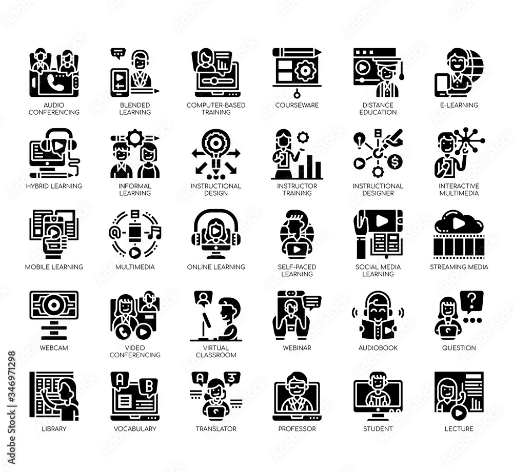 Set of online learning thin line and pixel perfect icons for any web and app project. Set of online learning thin line and pixel perfect icons for any web and app project.