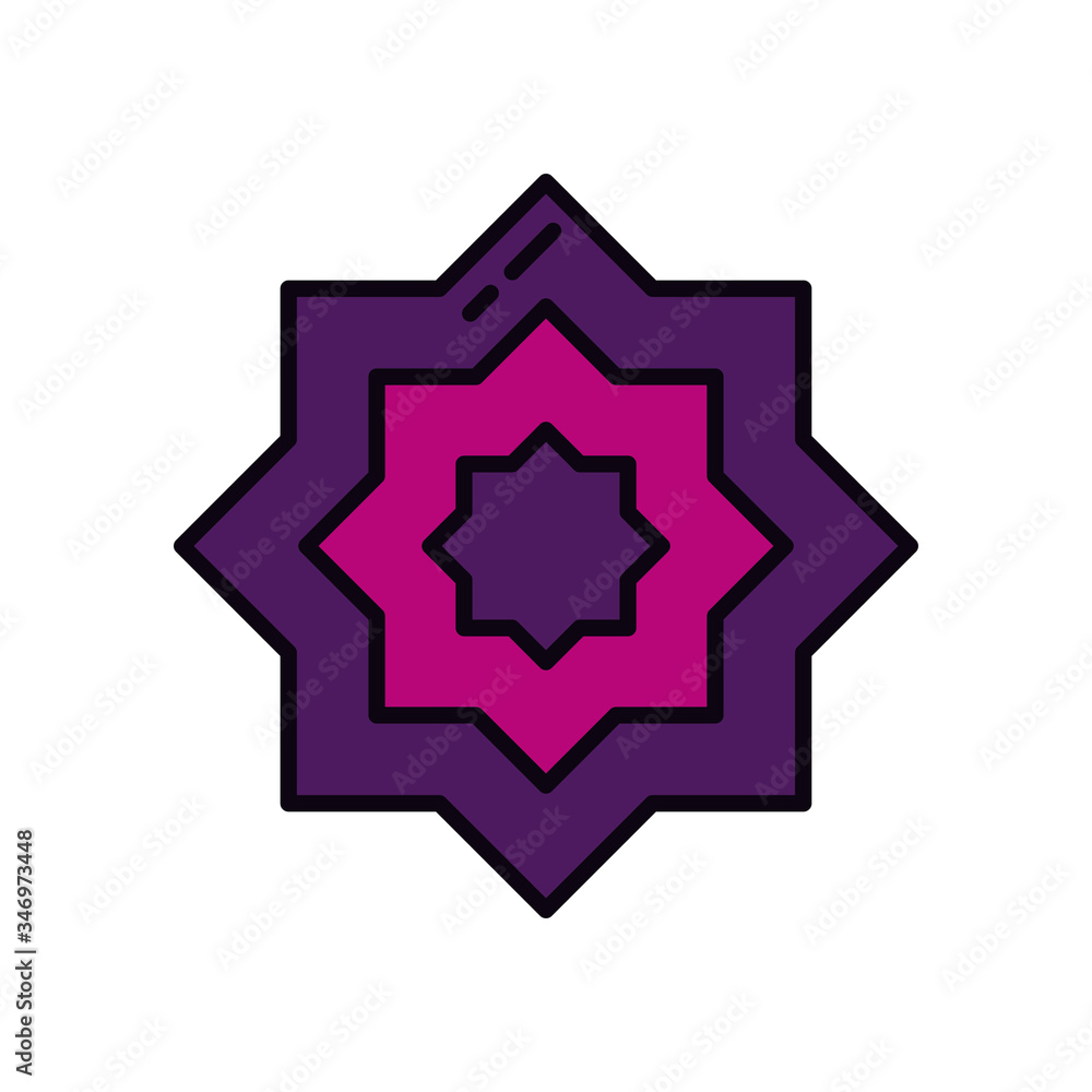 Eid mubarak concept, islamic star icon, line and fill style Eid mubarak concept, islamic star icon, line and fill style