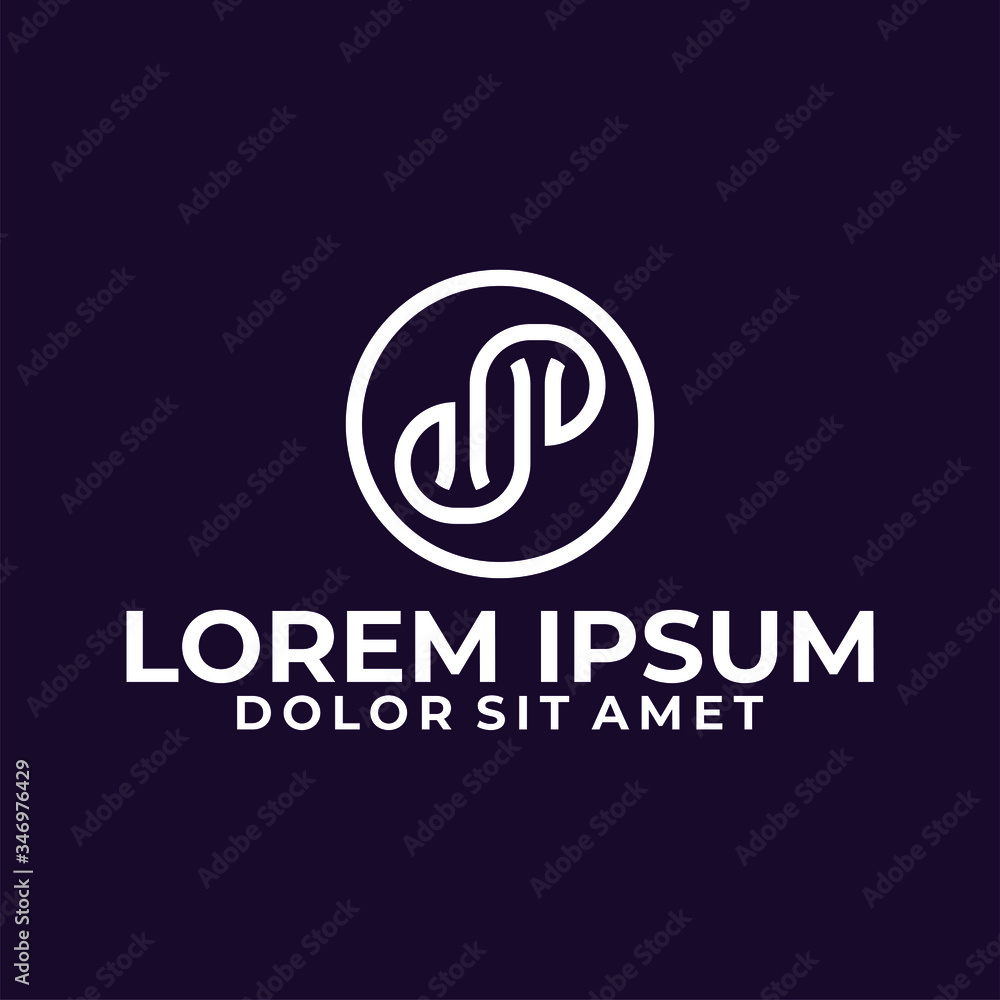 Initial letter dp or pd logo template with geometric abstract line art symbol in flat design monogram illustration Initial letter dp or pd logo template with geometric abstract line art symbol in flat design monogram illustration