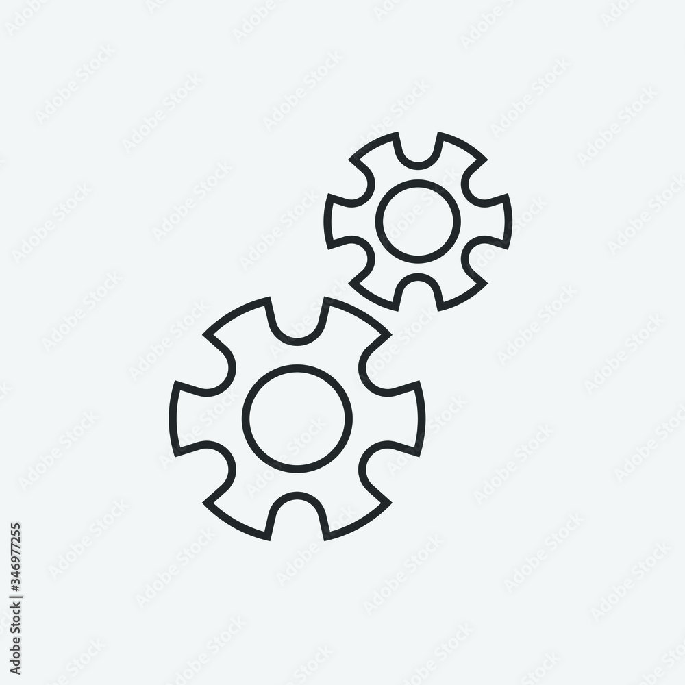 Gear settings vector icon illustration sign Gear settings vector icon illustration sign