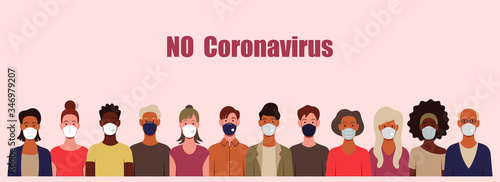 people of different sex and age in medical masks