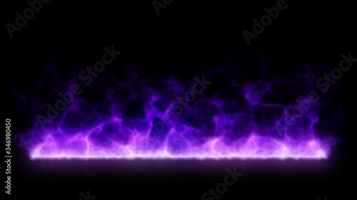 Magic fire burning on black background footage.