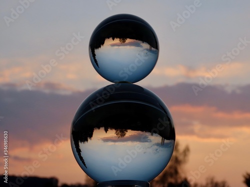 Evening sky  two crystal balls