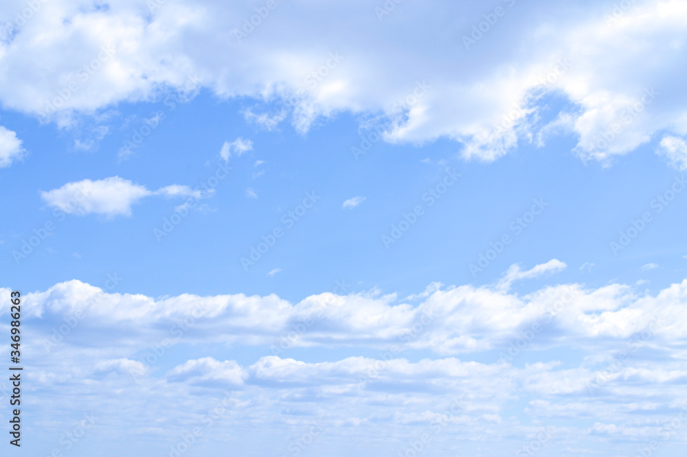 Blue sky with white long clouds
