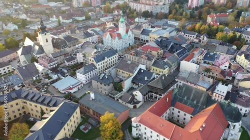 Evening view of the town hall city Sumperk. Czech Republic photo