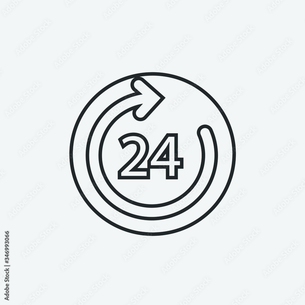 24 hour service vector icon illustration sign 24 hour service vector icon illustration sign