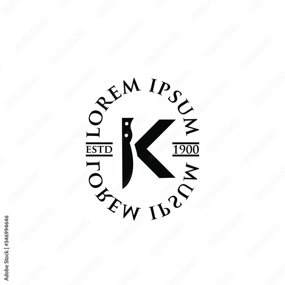 knives letter k initial abstract logo icon design vector knives letter k initial abstract logo icon design vector