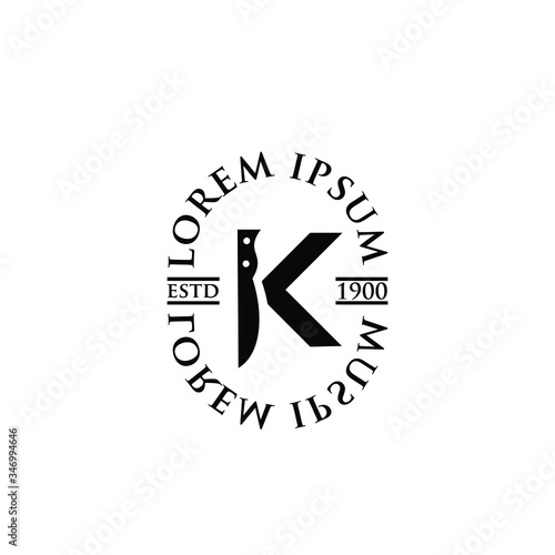 knives letter k initial  abstract logo icon design vector