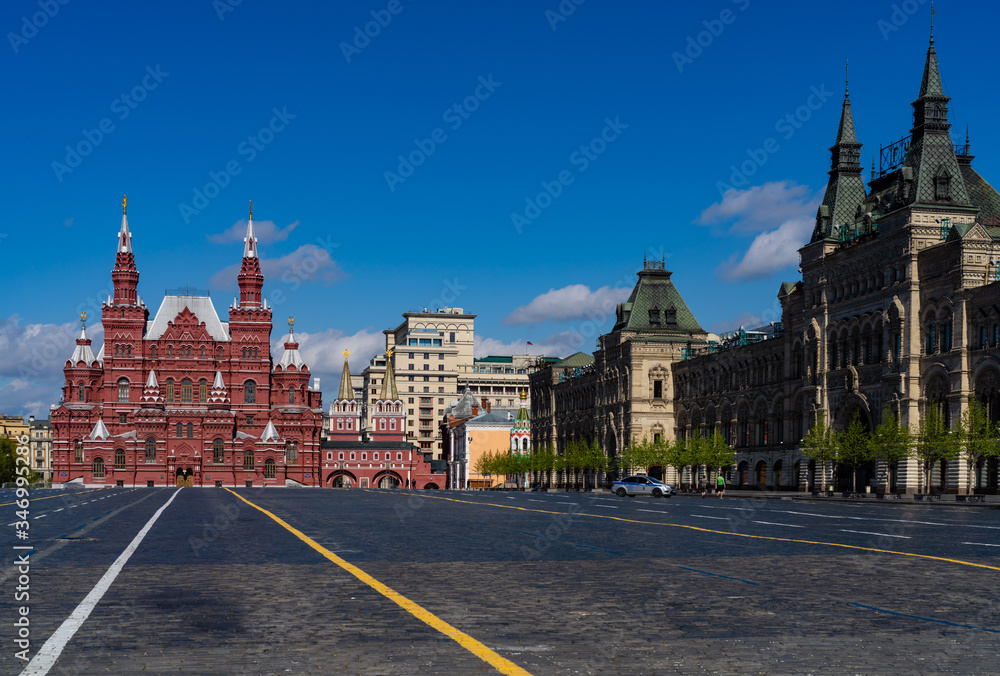 deserted Red Square during the period of self-isolation