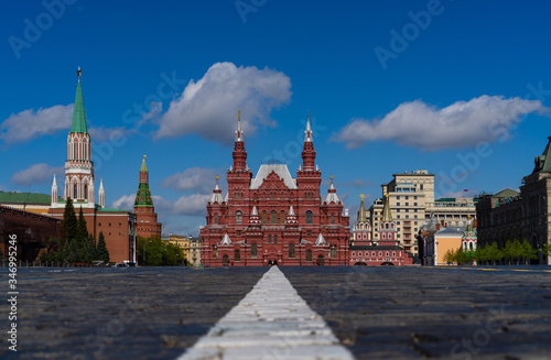 Fototapeta Naklejka Na Ścianę i Meble -  deserted Red Square during the period of self-isolation