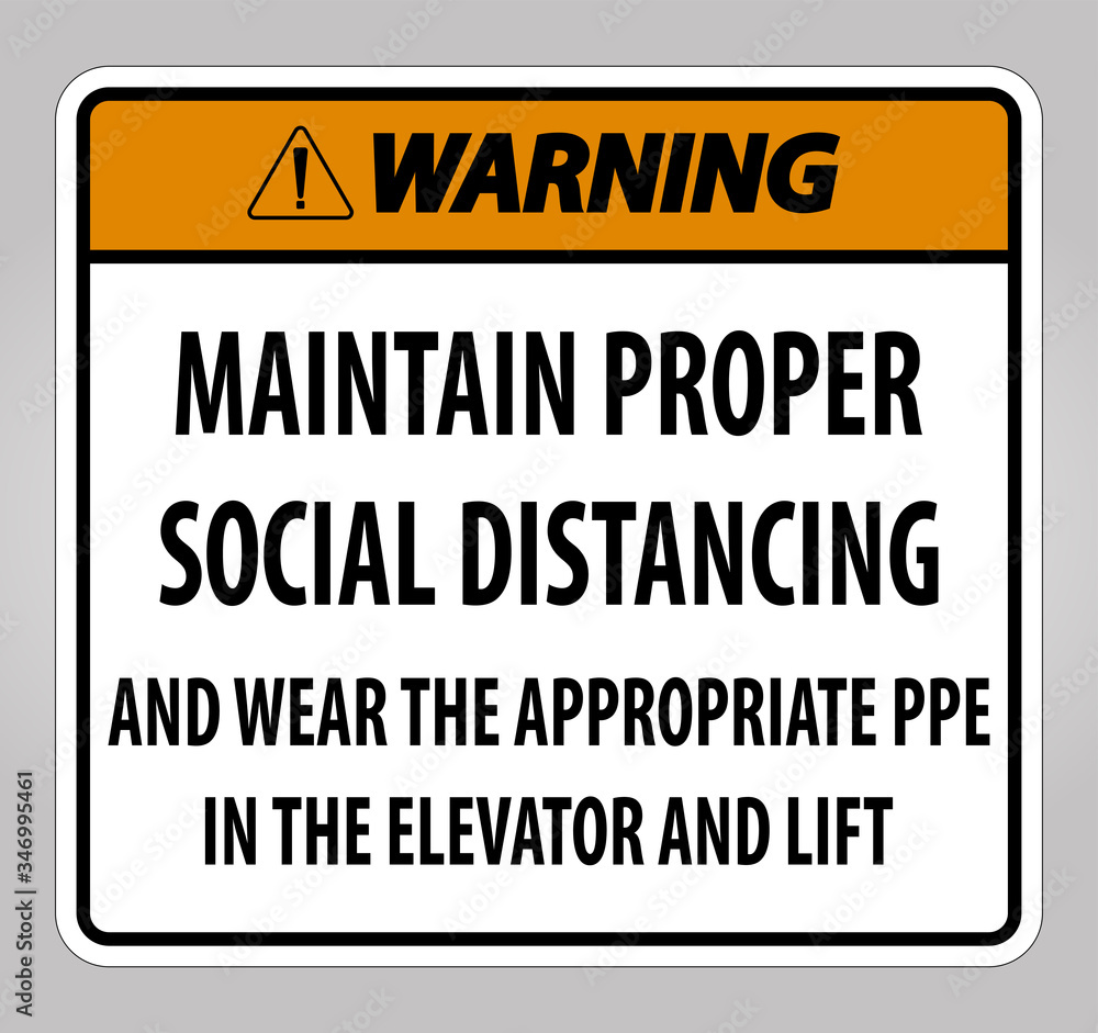 Warning Maintain Proper Social Distancing Sign Isolate On White Background,Vector Illustration EPS.10 Warning Maintain Proper Social Distancing Sign Isolate On White Background,Vector Illustration EPS.10