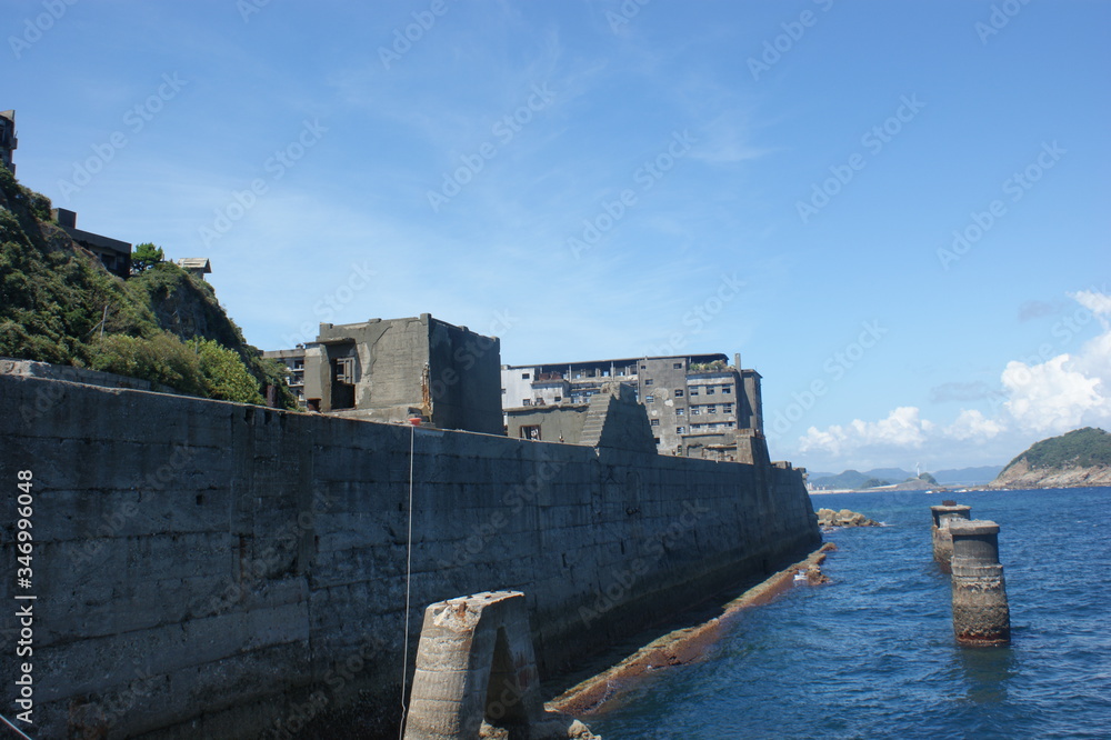 長崎、軍艦島、廃墟、軍艦島クルーズ、建物、橋、建築