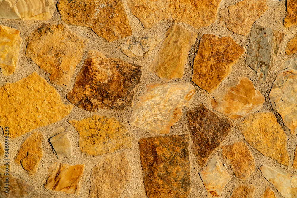 Wall of stones as a texture in blue tones