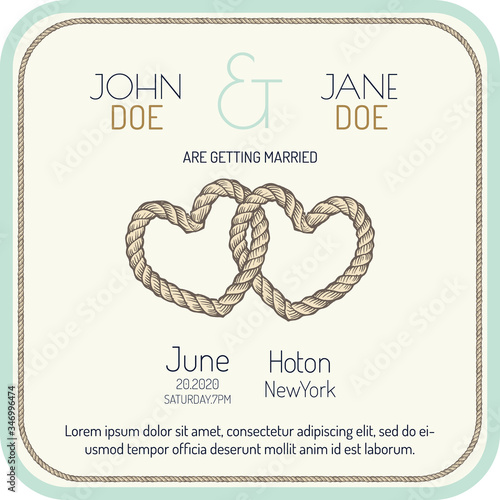 Minimal Nautical Marine Theme Wedding Invitation