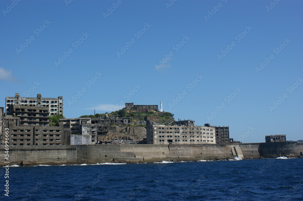 長崎、軍艦島、廃墟、軍艦島クルーズ、建物、橋、建築