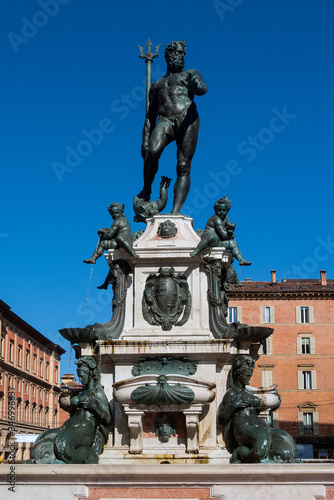 Italy, Bologna: the Neptune fountain after restoration